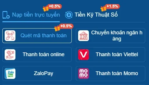 Phương thức thanh toán 58win