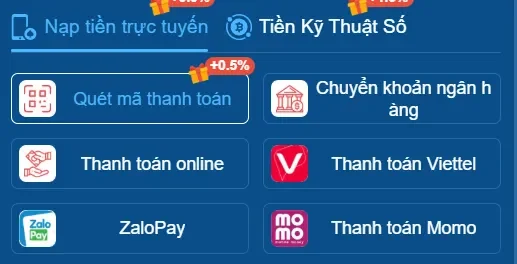 Phương thức thanh toán tại 58win