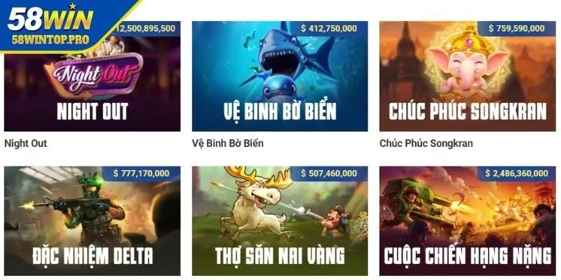 Trò chơi Nổ Hũ tại 58win